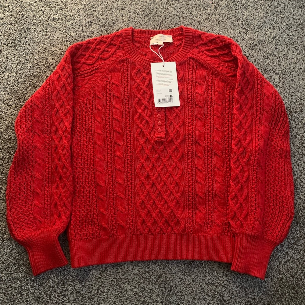 Sezane Bree Sweater in Rouge NWT